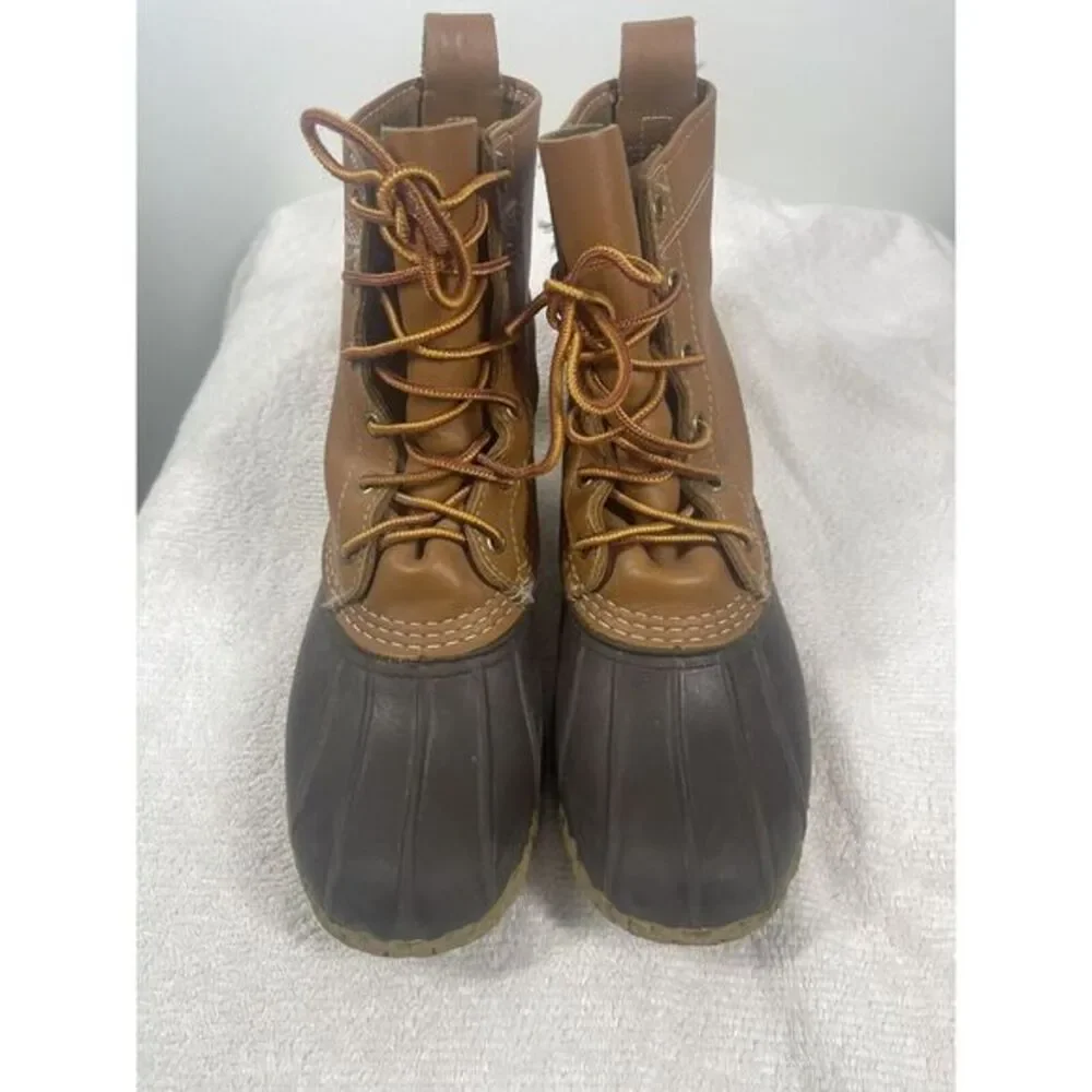 LL Bean Women's Bean Boots Size 7 Made in USA Duck Boot Classic Brown Preppy